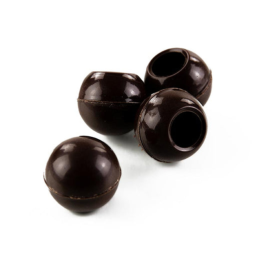 Boules de truffes creuses, chocolat noir, 26mm de diamètre, Läderach, 1644 kg, 567 pièces, truffes au chocolat suisse de haute qualité