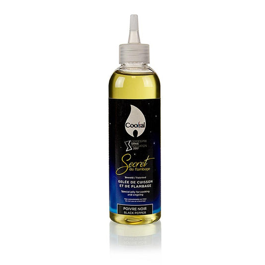 Bouteille de 200 ml de gel flambé Secret de Flambage Poivre Noire de Cookal, idéal pour flamber les plats