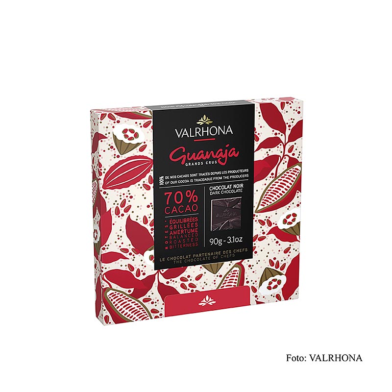 Valrhona Carré Guanaja - tablettes de chocolat noir, 70% de cacao, 90 g, 18 x 5 g, un plaisir gourmand et riche pour les amateurs de chocolat.