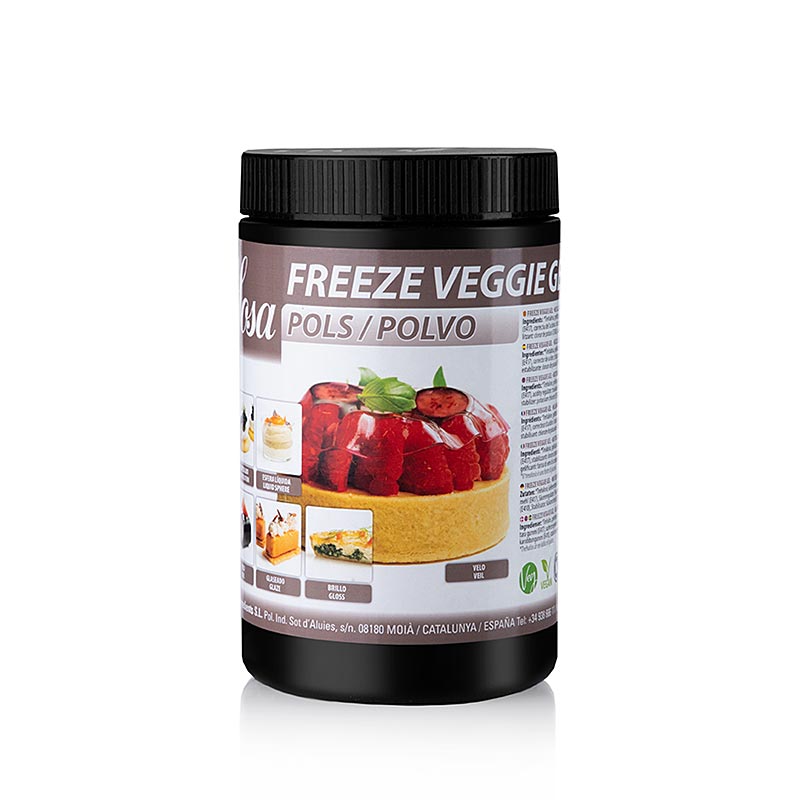 Freeze Veggi-Gel, 500g de gélatine transparente et emballage de produit résistant au gel