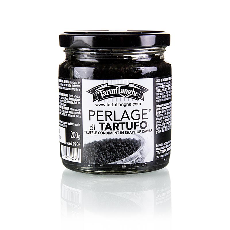 Bocal de caviar de truffe Tartuflanghe - Perlage di Tartufo, à base de jus de truffe d'hiver, 200 g, avec une saveur raffinée et une texture luxueuse, parfait pour enrichir divers plats
