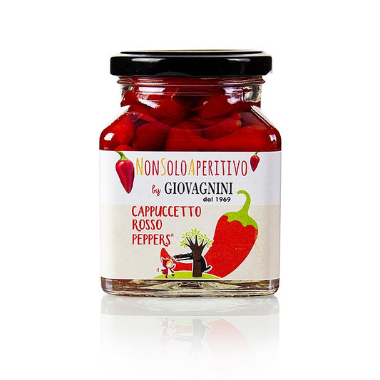 Pot de 310 g de gouttes de poivre rouge Giovagnini Cappuccetto Pepper Rosso