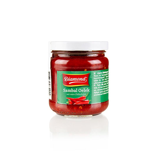 Un pot de 200 g de Diamond Sambal Oelek, une pâte de piment indonésienne épicée
