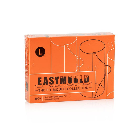 Easymould Rendondo foil, produit rond ø25x80mm de 100% Chef (60/0006), se présente en paquet de 100 pièces.