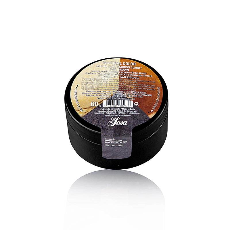 Colorant alimentaire biologique hydrosoluble brun clair en poudre (38561), 60g de Sosa