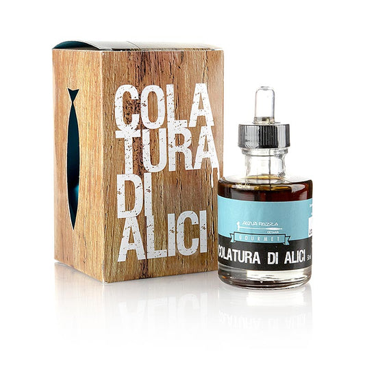 Colatura di Alici, sauce aux anchois en flacon pipette de 50 ml, idéale pour préparer de délicieux plats Acquapazza