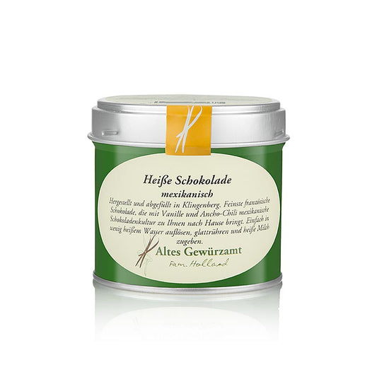 Chocolat chaud mexicain au sucre de canne, vanille, piment, Altes Gewürzamt, 110 g, parfait pour une soirée d'hiver