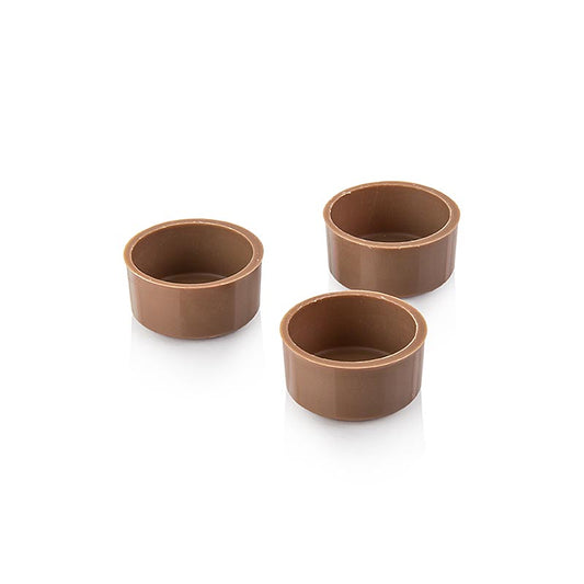 Demi-coquilles de chocolat au lait, rondes, ø 29x14mm, Läderach, 2,038 kg, 784 pièces - Demi-coquilles de chocolat au lait de haute qualité de Läderach, 29x14mm, pesant 2038 kg avec 784 pièces.