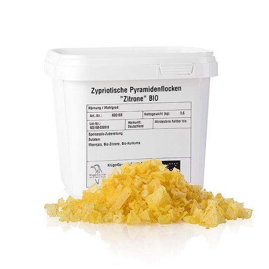 Sel marin au citron en forme de pyramide, 600 g produit biologique de Petros, Chypre