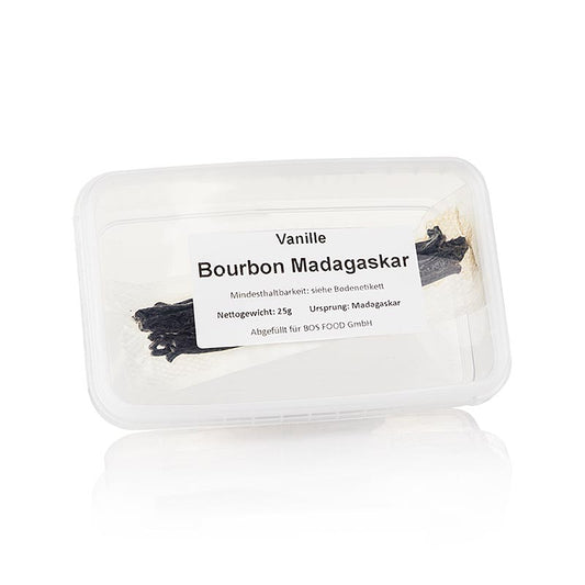 Bâtons de vanille bourbon biologique de Madagascar, environ 7 bâtons, 25g, parfaits pour la pâtisserie et l'aromatisation des desserts.