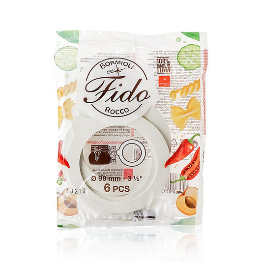 Anneaux en caoutchouc pour cintre en verre Fido, dimensions 68x90x2.5mm, 6 pièces