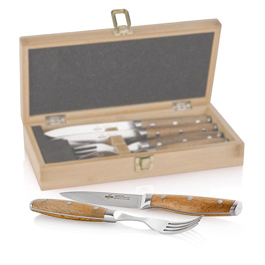 Set de couteaux à steak de qualité pour 2 personnes avec 2 couteaux et 2 fourchettes