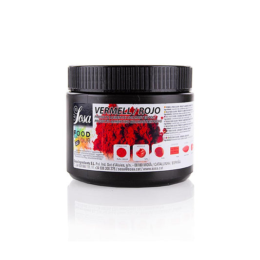 Colorant alimentaire rouge Sosa, liposoluble et hydrosoluble, 200 g de poudre (37899)