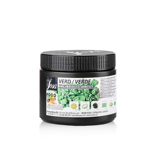 Colorant alimentaire vert Sosa naturel, 200 g de poudre, soluble dans l'eau et les graisses