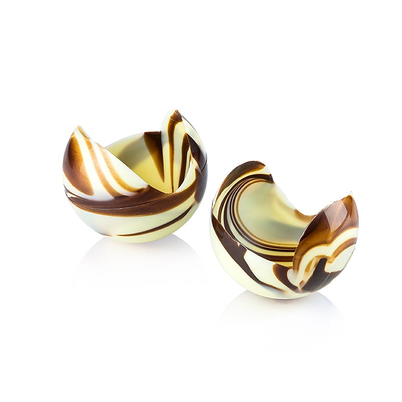 Moule à chocolat rose, moyen, blanc marbré, Ø60mm, La Rose Noire, 600 g, 40 pièces - Moule à chocolat rose marbré blanc de haute qualité, 60mm de diamètre, 600g, 40 pièces