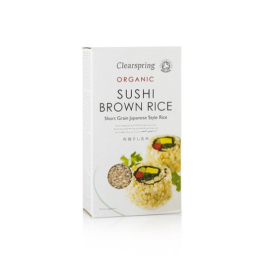 Riz brun biologique pour sushi de Clearspring, 500 g, certifié BIO