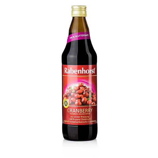 Bouteille de 750 ml de Rabenhorst Cranberry Direct Juice, jus de fruit naturel