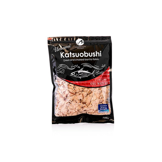 Katsuobushi - Flocons de bonite, Usukezuri, 100 g - Flocons de bonite séchée, fermentée et fumée traditionnelle japonaise, idéale pour rehausser l'umami dans les plats