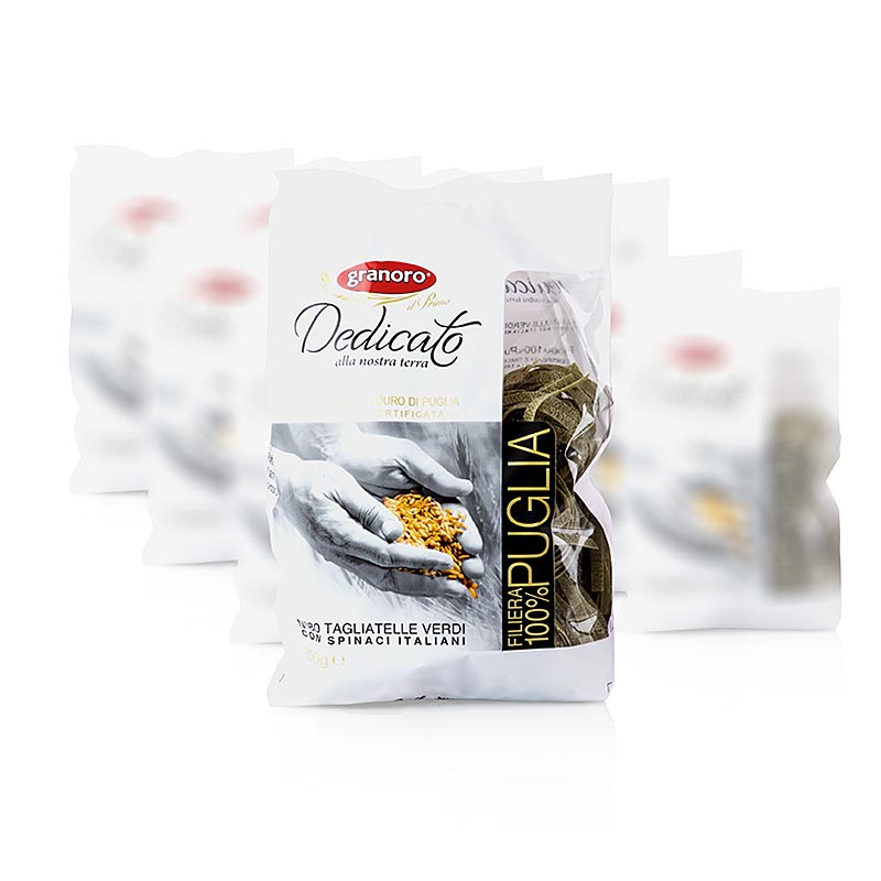 Granoro Dedicato Tagliatelle Nidi Spinaci No80, 6 kg, 12 x 500g - tagliatelles aux épinards de haute qualité dans un grand emballage