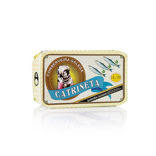 Délicieuses et savoureuses sardines entières (sardinillas pimiento de padron) au paprika, Catrineta, 115 g en boîte