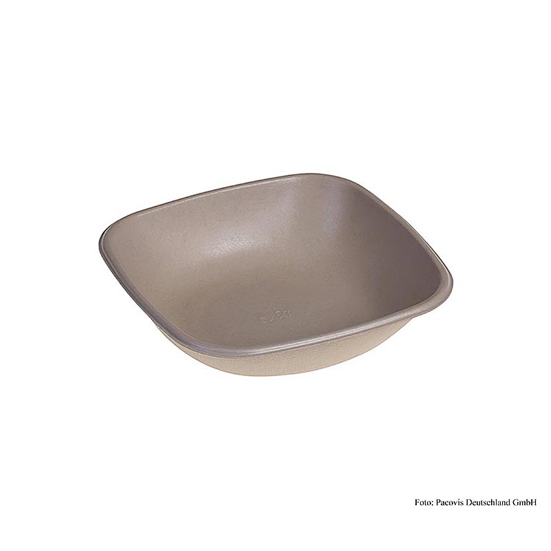 Bol à punch carré jetable Naturesse Take Away, 17x17x4cm, 500ml, 500 pièces pour servir des aliments et des boissons