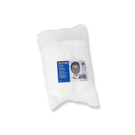 Protège-barbe PP, blanc, 46x20cm, 100 pcs - un paquet de 100 protège-barbe blancs en PP, mesurant 46x20cm chacun