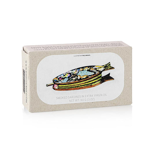 Sardines fumées à l'huile d'olive extra vierge de Jose Gourmet, 90g, un produit de la mer savoureux et de grande qualité