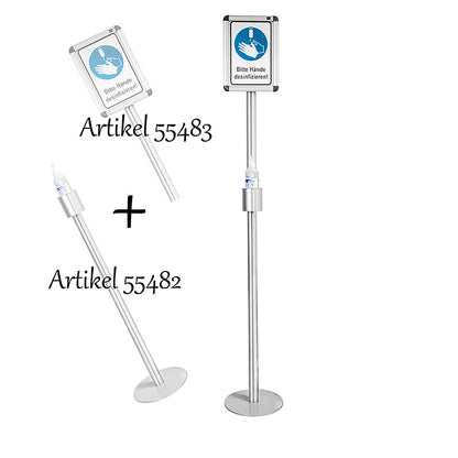 Panneau informatif pour stand de désinfection (55482) en aluminium, 80cm, 1 pièce