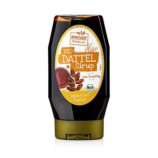 Sirop de dattes bio Immenhof, conditionné en bouteille de 350 g