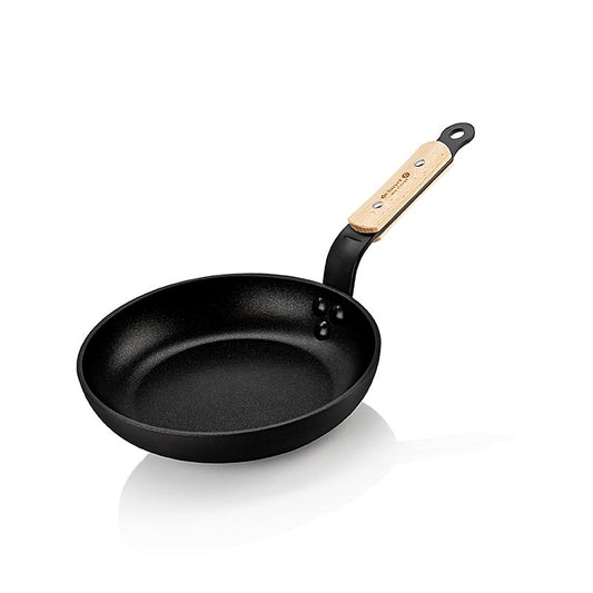deBUYER B Bois Choc poêle à frire, induction, 20cm (878020), 1 st - Poêle à induction durable et polyvalente de 20cm avec manche en bois