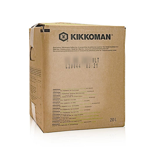 Sauce soja - Tamari, Kikkoman, sans gluten, Japon, 20 litres - Sauce soja Tamari sans gluten de Kikkoman en bouteille de 20 litres