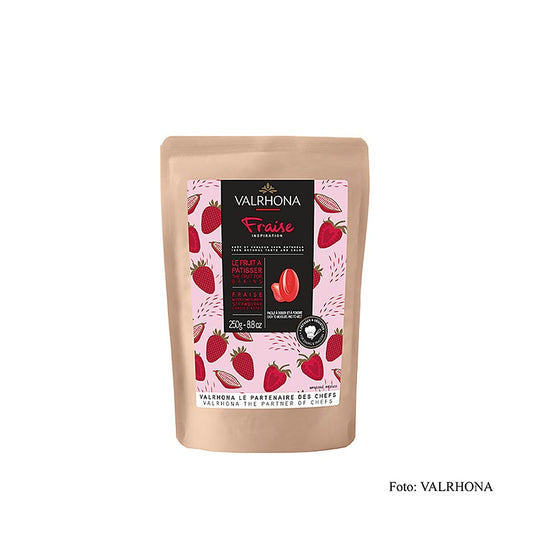 Valrhona Inspiration Fraise - 250 g spécialité de fraise au beurre de cacao, saveur délicieuse