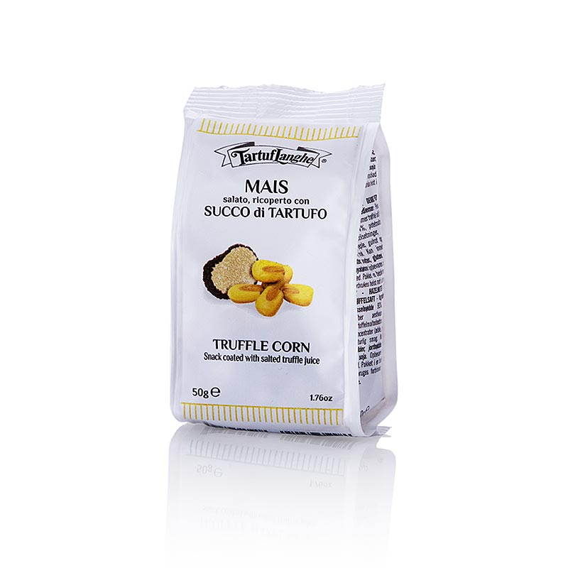 Maïs soufflé croustillant enrobé de jus de truffe, 50 g de Tartuflanghe - une délicieuse gourmandise
