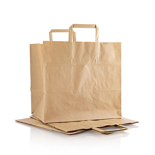 Sac en papier marron avec des dimensions de 320x210x320mm, paquet de 200 pièces