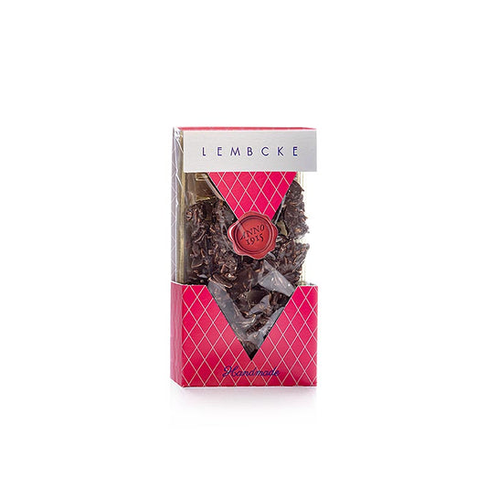 Laissez-vous tenter par les riches saveurs de chocolat noir et d'amandes des biscuits au thé Mandini Cacao Dark, copeaux d'amandes, noir, Lembcke, 100 g