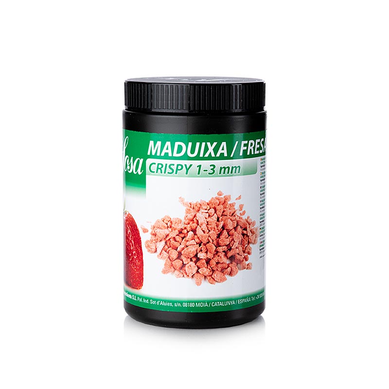 Morceaux lyophilisés de Sosa Crispy Strawberry 1-3mm, emballés dans un paquet de 250g (39471)