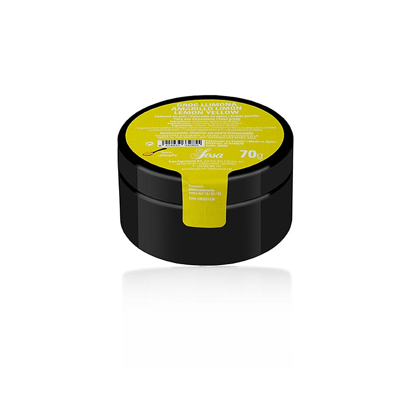 Poudre de 70 g Colorant Sosa jaune citron, soluble dans l'eau (39439)