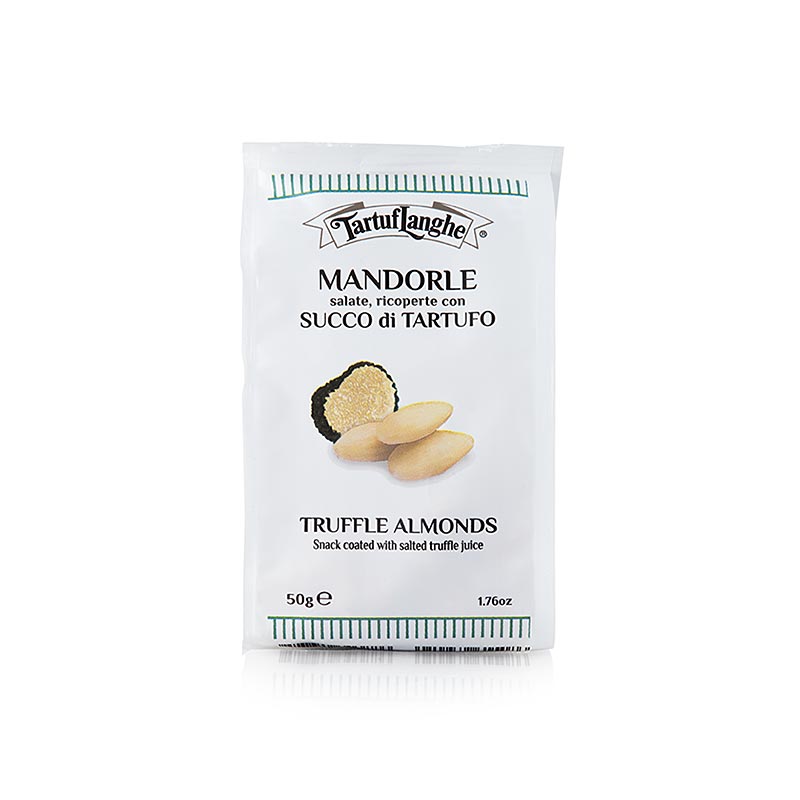 Amandes enrobées de truffe Tartuflanghe, 50 g - De délicieuses amandes truffées de Tartuflanghe, parfaites comme collation de luxe