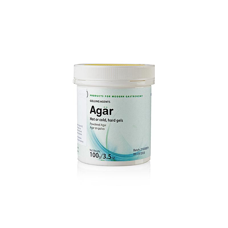 Gros plan de l'emballage du produit TÖUFOOD AGÄR gélifiant agar agar 100 g sur fond blanc