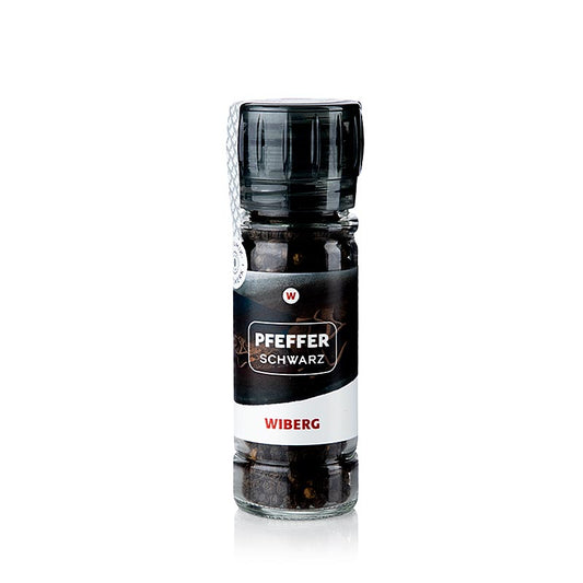 Moulin à épices noir Wiberg, poivre entier, 55 g, parfait pour assaisonner les plats
