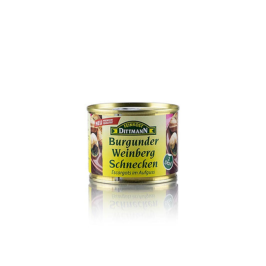 Escargots de Bourgogne (Helix Pomatia), 2 douzaines, Feinkost Dittmann, 200 g - Délicieuse friandise de 24 escargots de Bourgogne, emballés par Feinkost Dittmann en 200 g