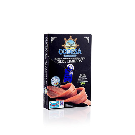 Filets d'anchois à l'huile d'olive, Anchoas Serie Limitada, gros filets, 115 g, parfaits pour les salades et les pâtes