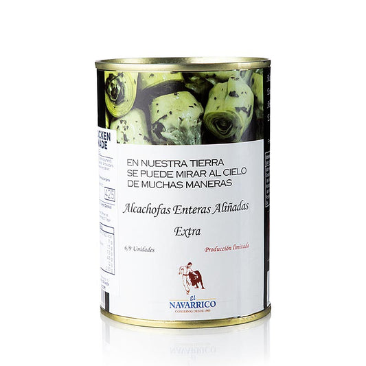 Pot Navarrico 390g de 6-9 coeurs d'artichauts marinés avec tiges