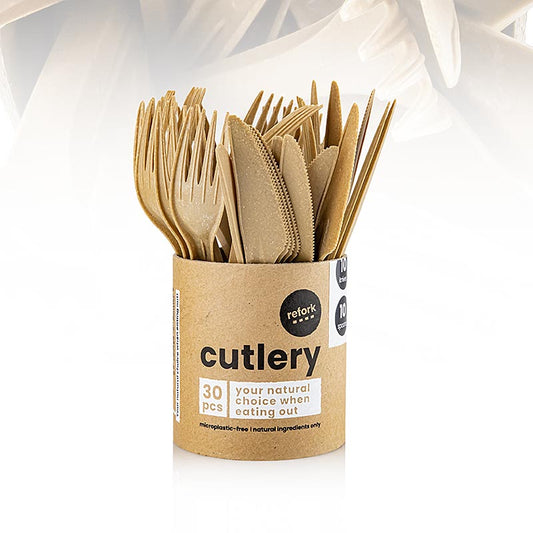 refork BBQ set de couverts 15x Ga/Me dans une boîte en carton faite de sciure de bois