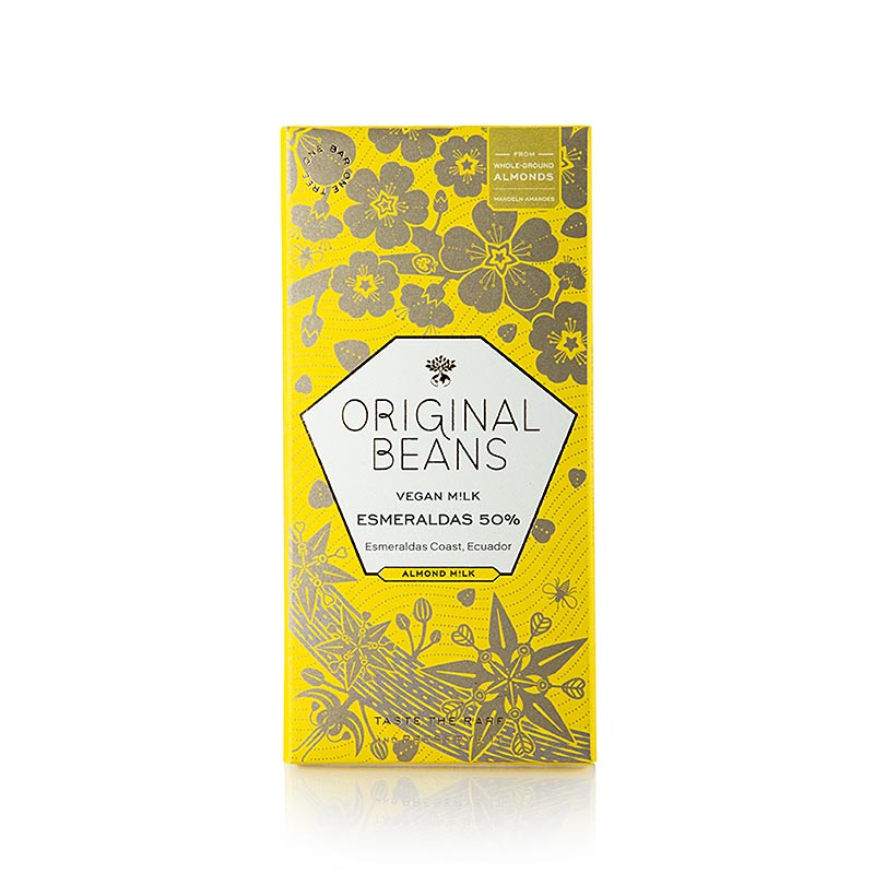 Esmeraldas VEGAN M!LK 50% cacao, Original Beans, BIO, 70g - une délicieuse barre de chocolat végétalien d'origine éthique au riche goût de cacao.