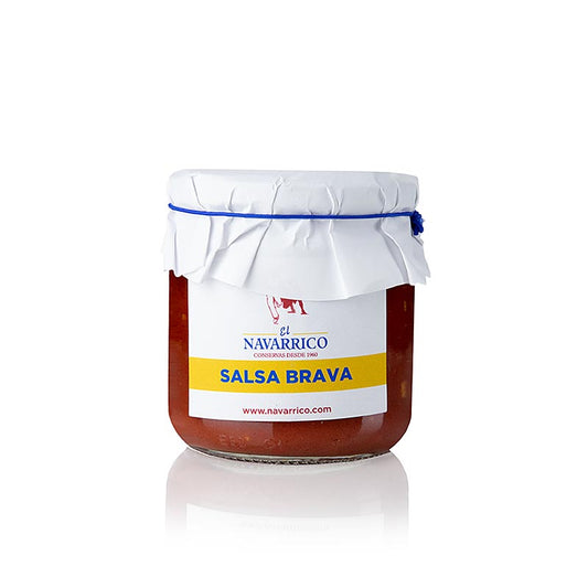 Pot de 315 g de El Navarrico Salsa Brava, une sauce tomate épicée et savoureuse