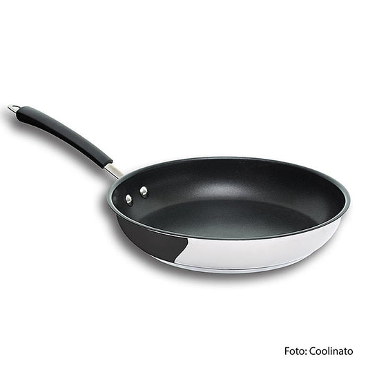 Poêle à frire de 28 cm en acier inoxydable, durable et résistante à la chaleur, de la marque Coolinato