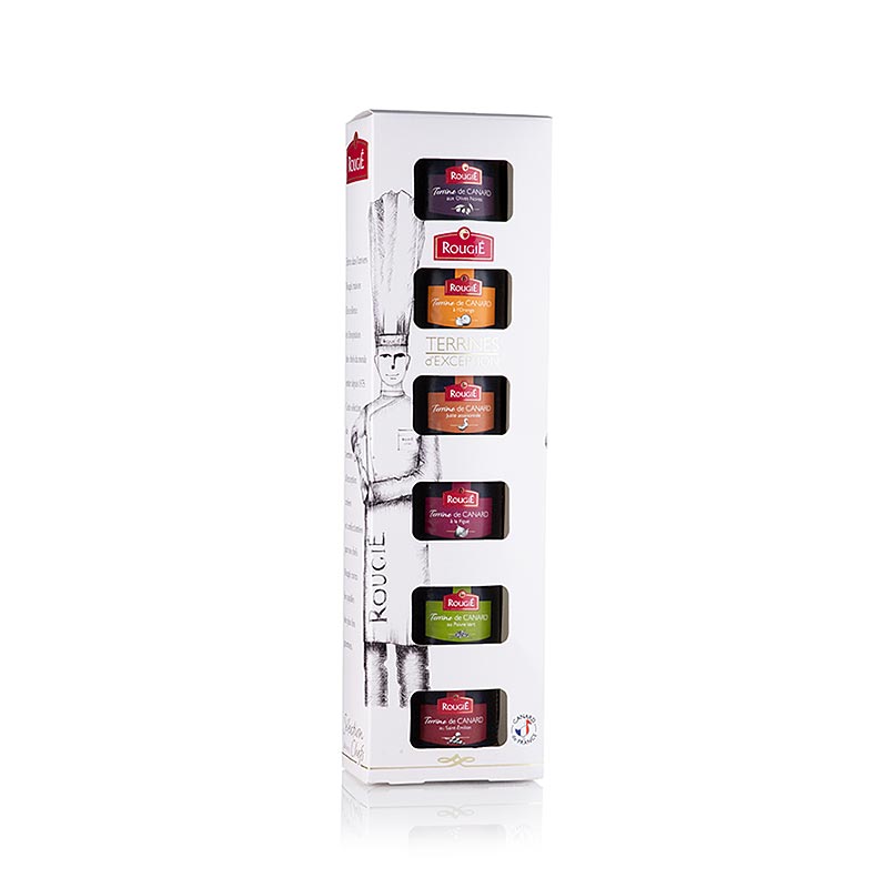 Six saveurs de Rougie 390g Coffret cadeau de terrine de canard, 6 x 65g