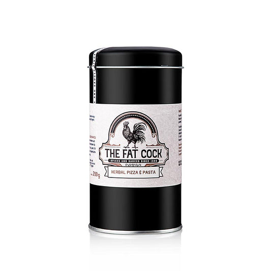 Une photo de De Dikke Haan - Herbs Pizza & Pasta, préparation aux herbes, 200 g - un mélange d'herbes aromatiques et savoureuses parfait pour rehausser le goût des pizzas et des pâtes.