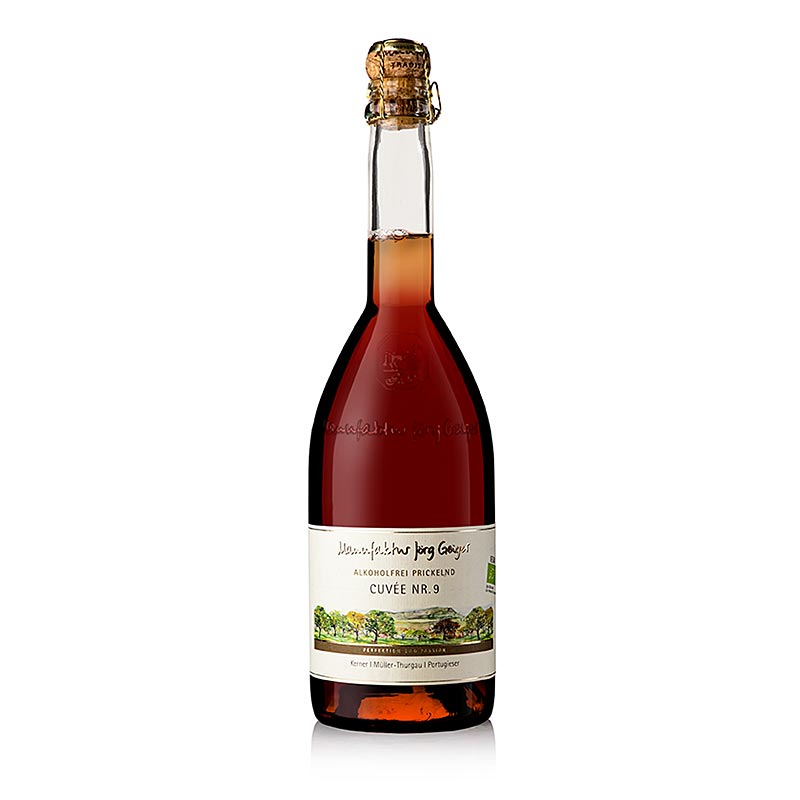 Manufactory Jörg Geiger Cuvée 9 Mousseux sans alcool biologique Bouteille de 750 ml avec des saveurs rafraîchissantes et fruitées d'ingrédients biologiques
